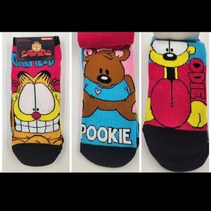 3 Pair Garfield Themed Ankle Socks